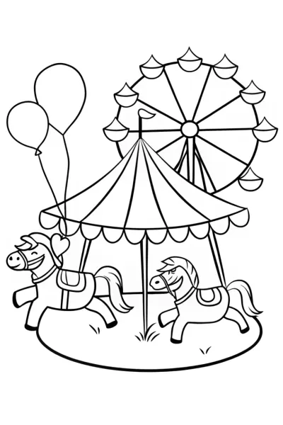 Shopkins at the Enchanted Carnival Coloring Page