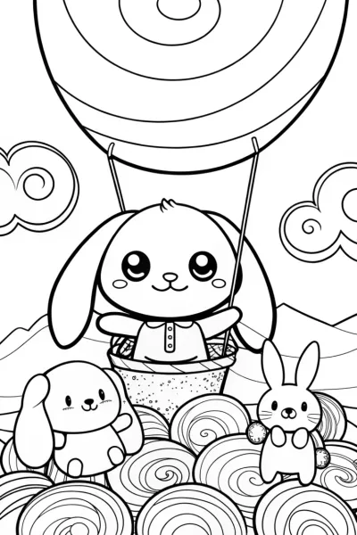 Cinnamoroll’s Fluffy Cloud Workshop Coloring Page