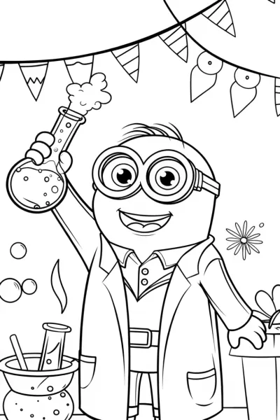 Minion’s Magical Science Fair Coloring Page