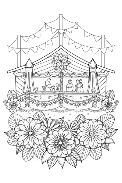Banban’s flower festival coloring page