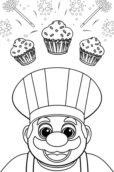 Bowser’s Bizarre Bakery Coloring Page