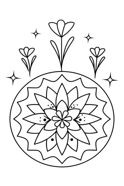 Mandala in a mystical garden