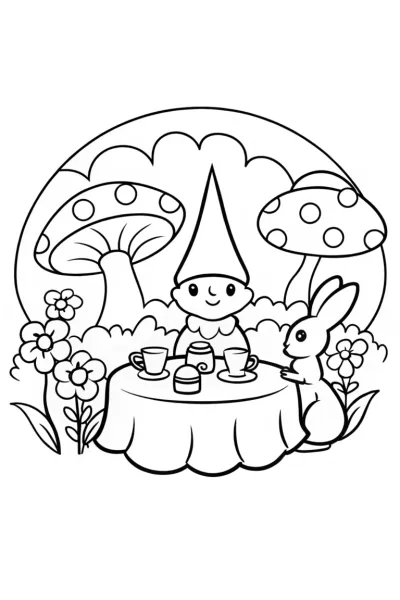 Gnome’s Enchanted Garden Tea Party with Bunny Friends