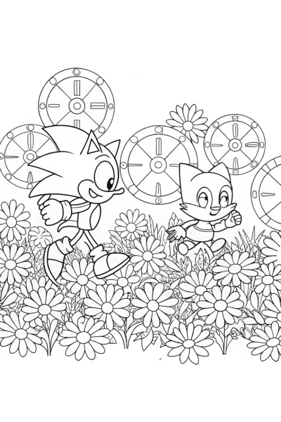 Sonic’s Garden Race Against Time Coloring Page