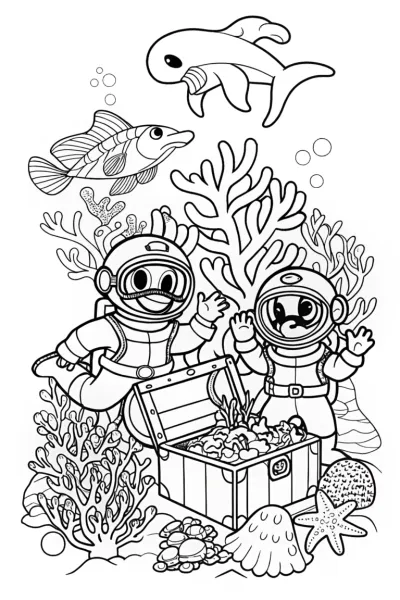 Mario and Luigi’s Deep-Sea Quest Coloring Page