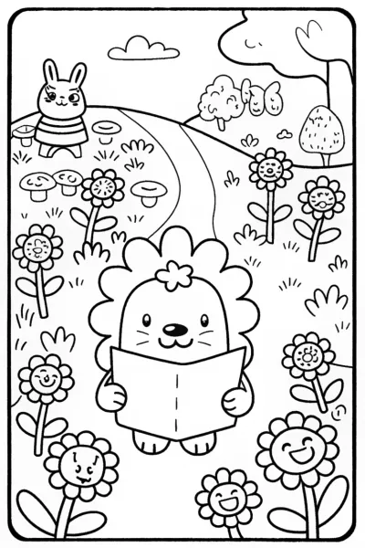Squishmallow’s whimsical garden quest coloring page