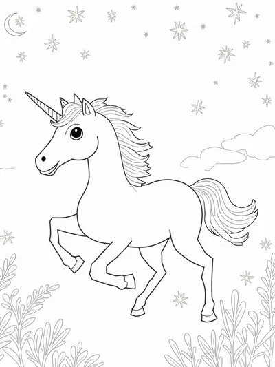 Unicorn in a magical garden