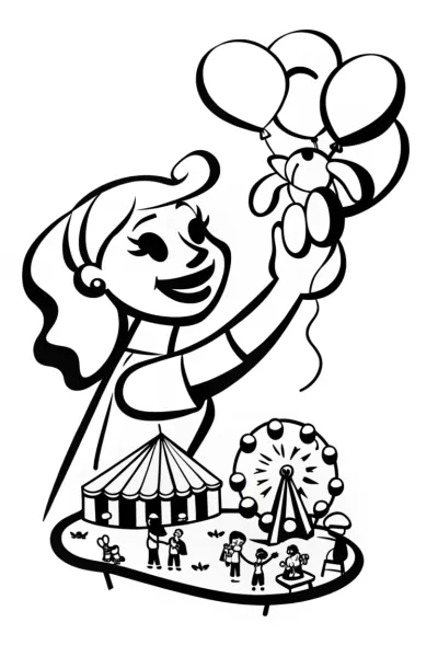 Barbie’s Dreamy Balloon Adventure Coloring Page