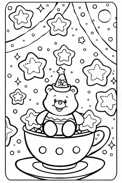 Care Bears’ Cosmic Tea Party Coloring Page