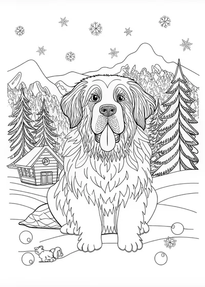 Saint Bernard Coloring Page