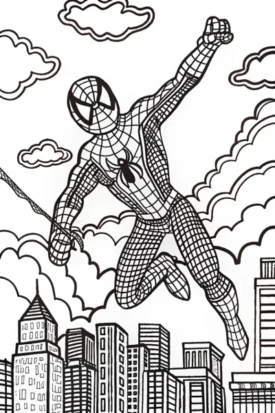 Spider-Man Soars Through the Cityscape
