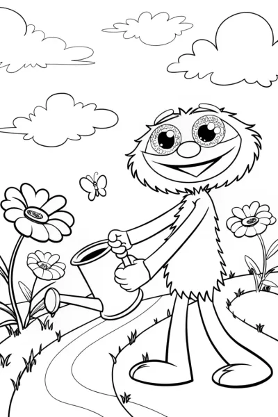 Huggy Wuggy Tends to His Garden of Giggles