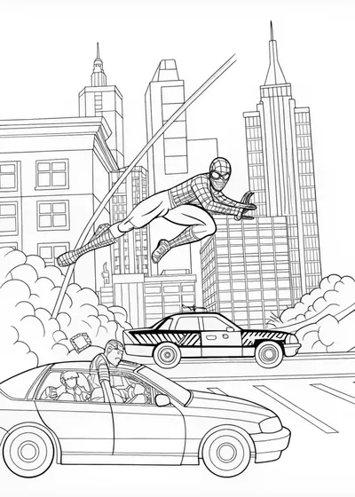 Spider-Man Leaps Through the City