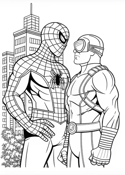 Spiderman fighting Cyclops