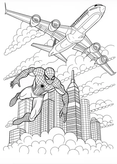 Spider-Man Swings Through the City Skyline