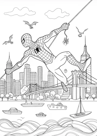 Spiderman over the Hudson River