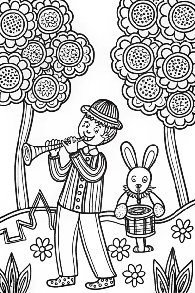 Blippi in the whimsical music garden