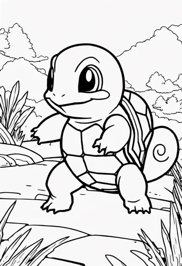 A coloring page of Squirtle