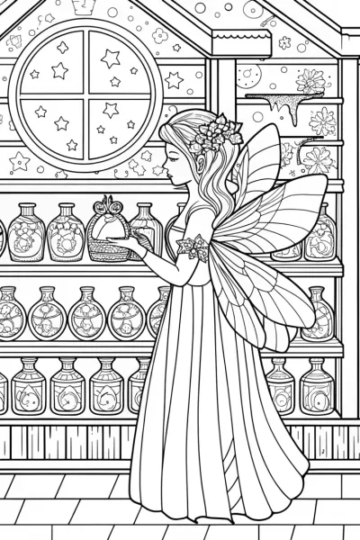 The Fairy’s Secret Recipe Coloring Page