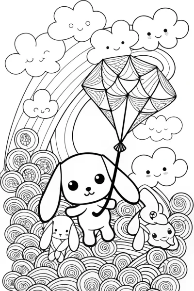 Cinnamoroll’s Cloudy Adventure Coloring Page