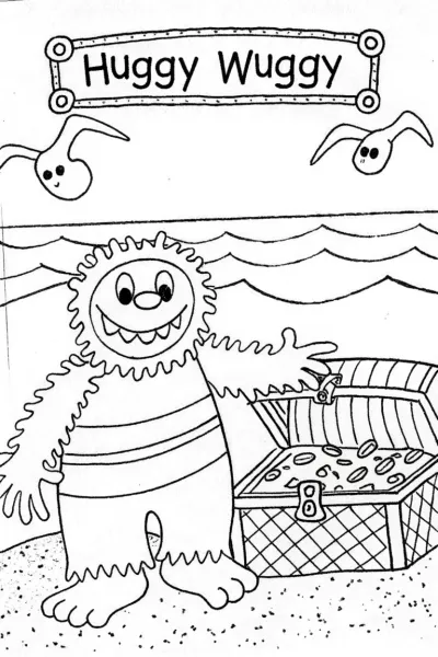 Huggy Wuggy’s Treasure Hunt Coloring Page