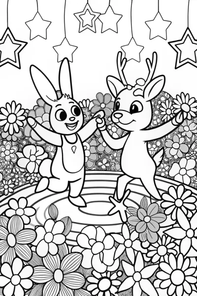 The Enchanted Spring Dance Coloring Page