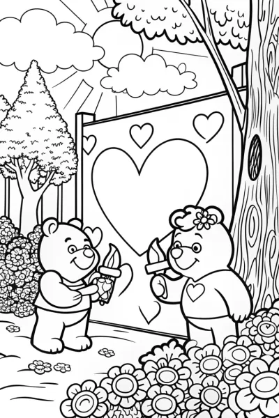 Care Bears Artful Adventure Coloring Page