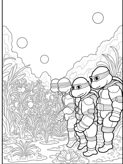 Teenage Mutant Ninja Turtles gardening