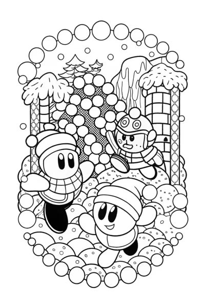 Kirby snowball fight scene