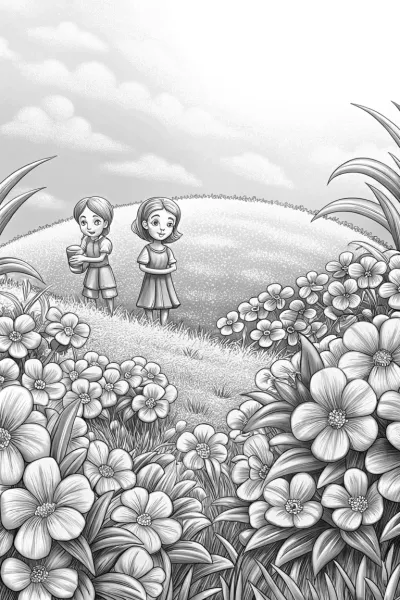 Flower timekeepers in a meadow