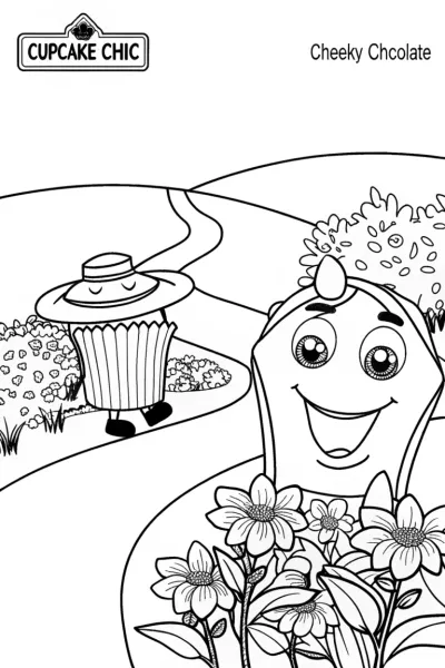 Cupcake Chic Garden Adventure Coloring Page