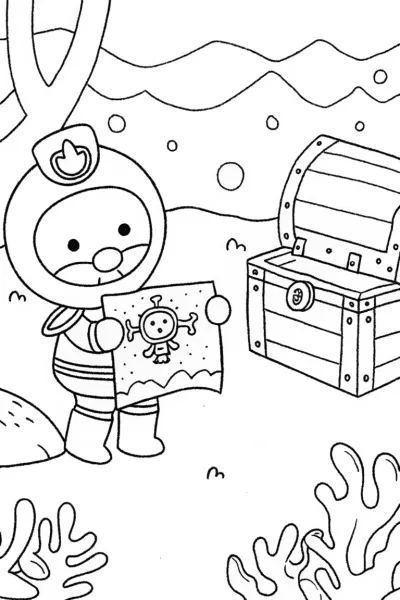 Captain Barnacles Treasure Hunt Coloring Page