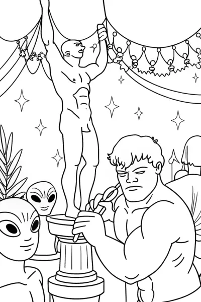 Hulk at the Intergalactic Art Fair Coloring Page