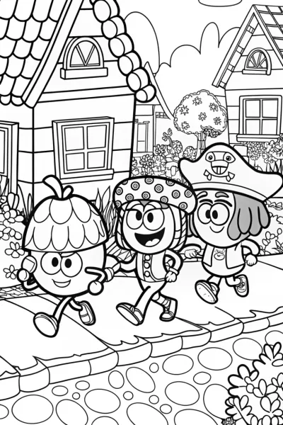 JJ’s Silly Hat Parade Coloring Page