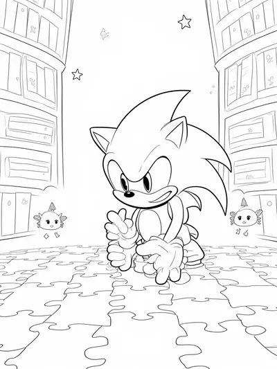 Super Sonic solving a puzzle