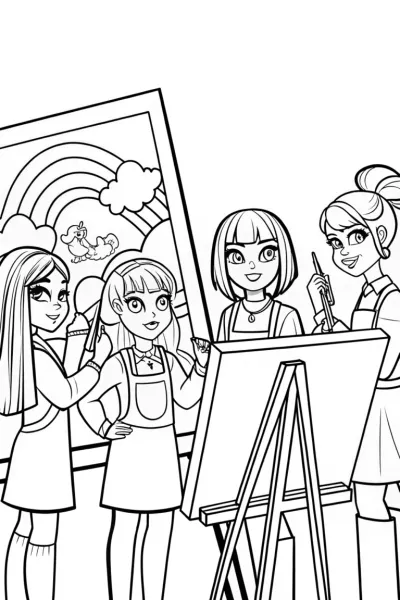Rainbow High Artistry Coloring Page