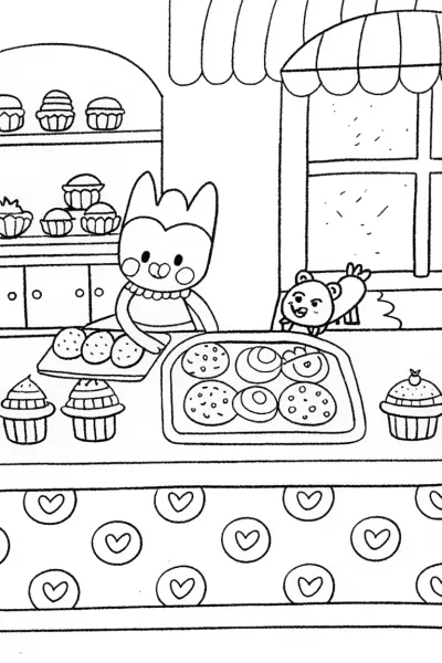 Kuromi’s Magical Bakery Coloring Page