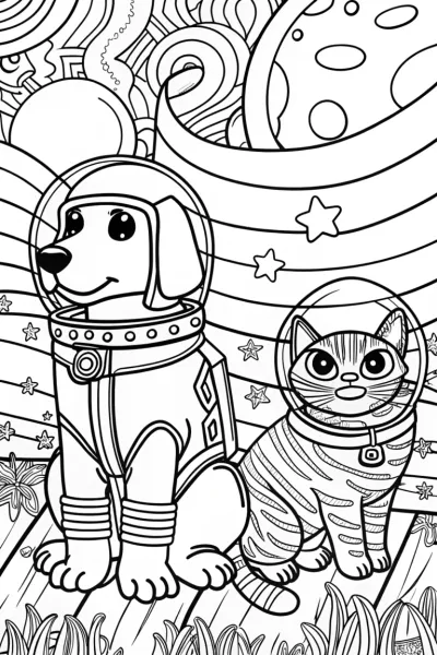 Galactic Canine Squad Coloring Page
