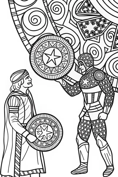 Captain America’s Time-Traveling Adventure Coloring Page