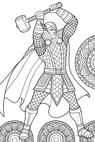 Thor swinging his hammer