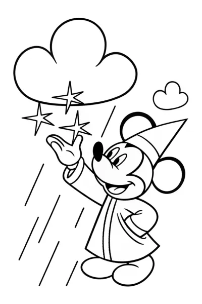 Mickey Mouse weather wizard scene