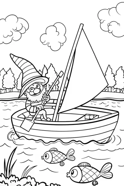 Gnome Island Adventure Coloring Page