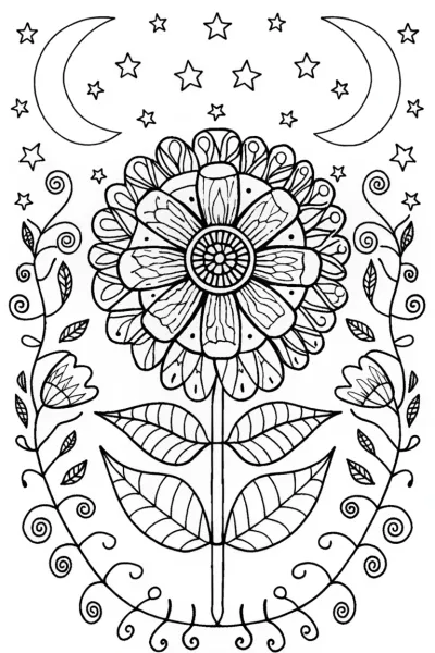 Celestial Harmony Mandala Coloring Page