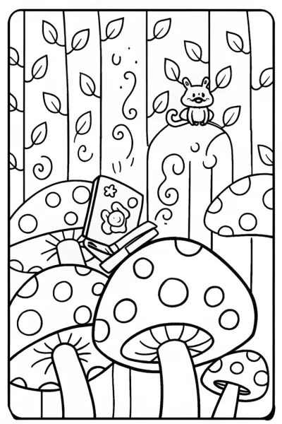 Stitch’s Creative Adventure in the Forest Coloring Page