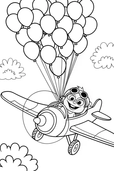 Huggy Wuggy takes flight with balloons