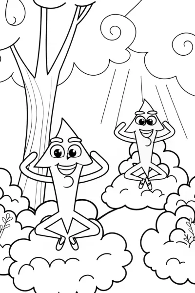 Lightning Bolt Yoga Retreat Coloring Page