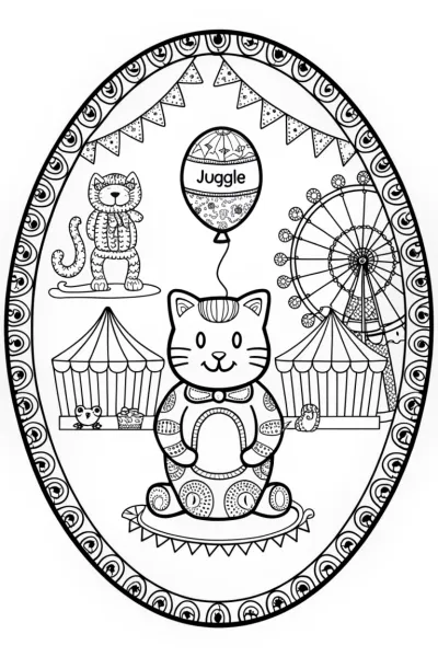 Juggle’s Carnival Adventure Coloring Page