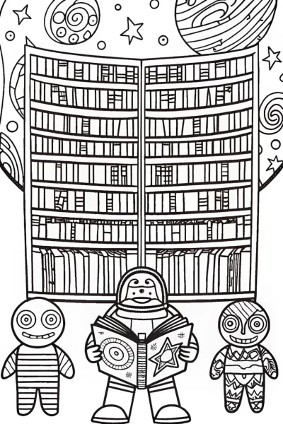 Buzz Lightyear’s Galactic Library Adventure Coloring Page