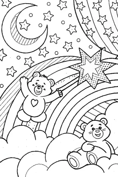 Care Bears Dreamy Starry Adventure Coloring Page