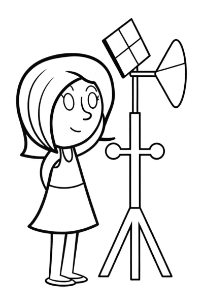 Gabby at her weather station
